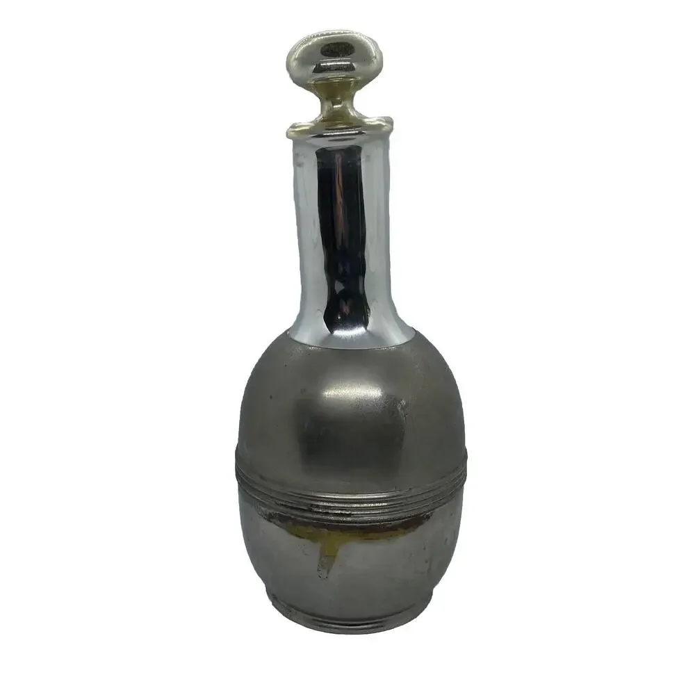 Early 1900’s HOTACOLD 12 1/2” Carafe Mercury Glass Chrome Vacuum Specialty Co